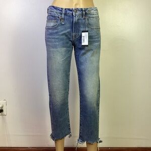 R13 NWT Boy Straight with Rips Jasper Stretch Sz 27